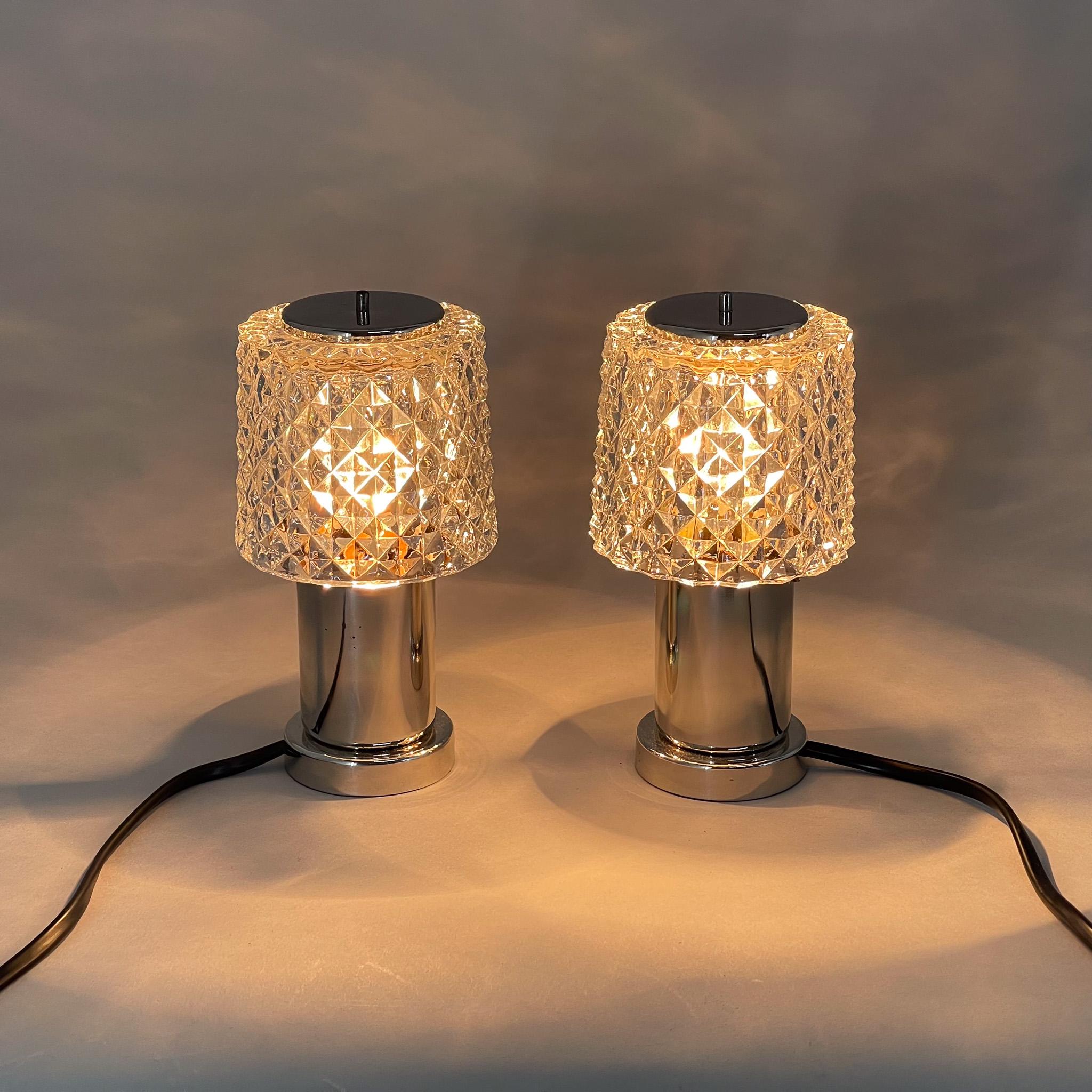 Mid-Century Modern Pair of Mid-Century Chrome Table Lamps, 1960's / 4 Pairs Available For Sale