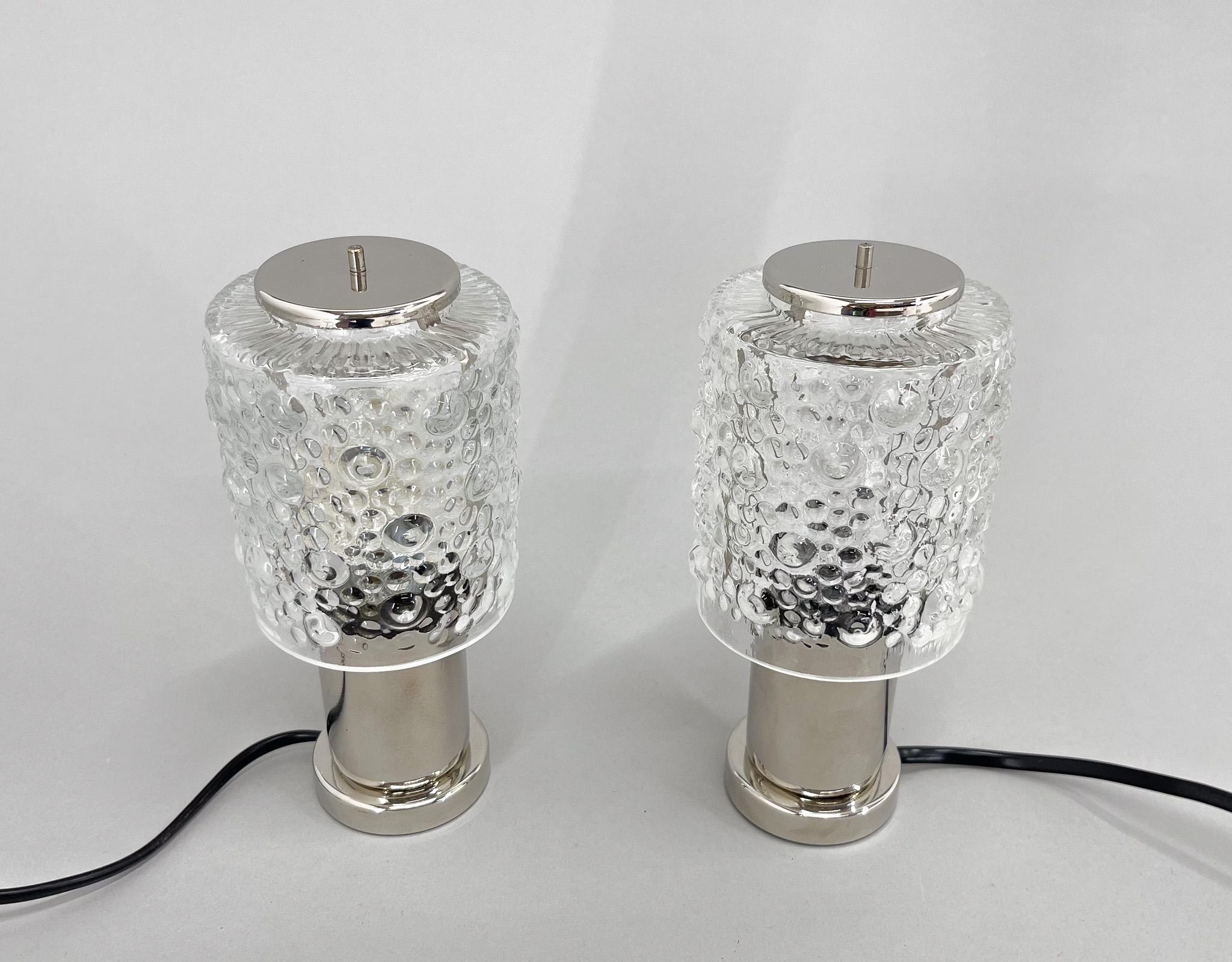 Pair of Mid-Century Chrome Table  Lamps, Kamenicky Senov, 1960's For Sale 5