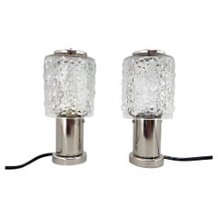Pair of Mid-Century Chrome Table Lamps, Kamenicky Senov, 1960's