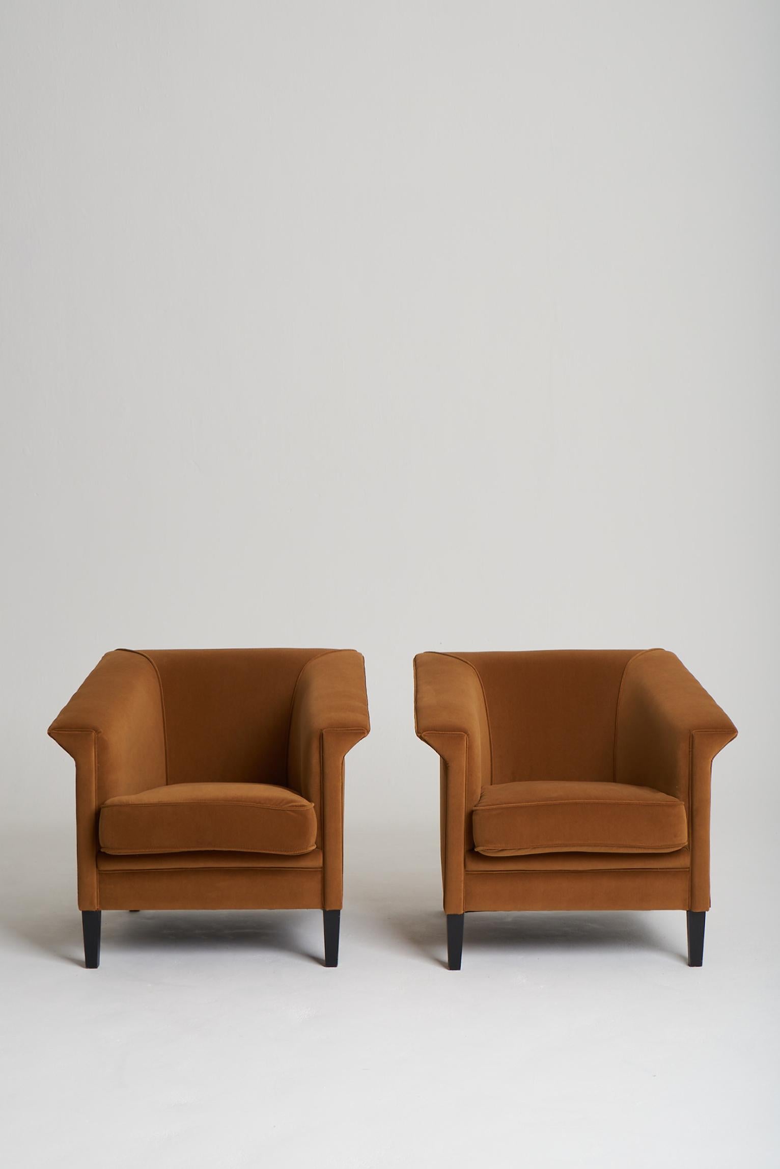 French Pair of Mid-Century Club Chairs