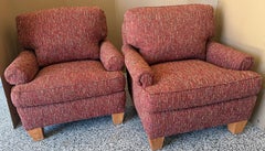 Pair of Mid Century Club Chairs, newly upholstered