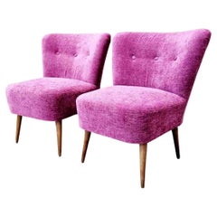 Paire de chaises de cocktail du milieu du siècle dernier, design scandinave, années 60