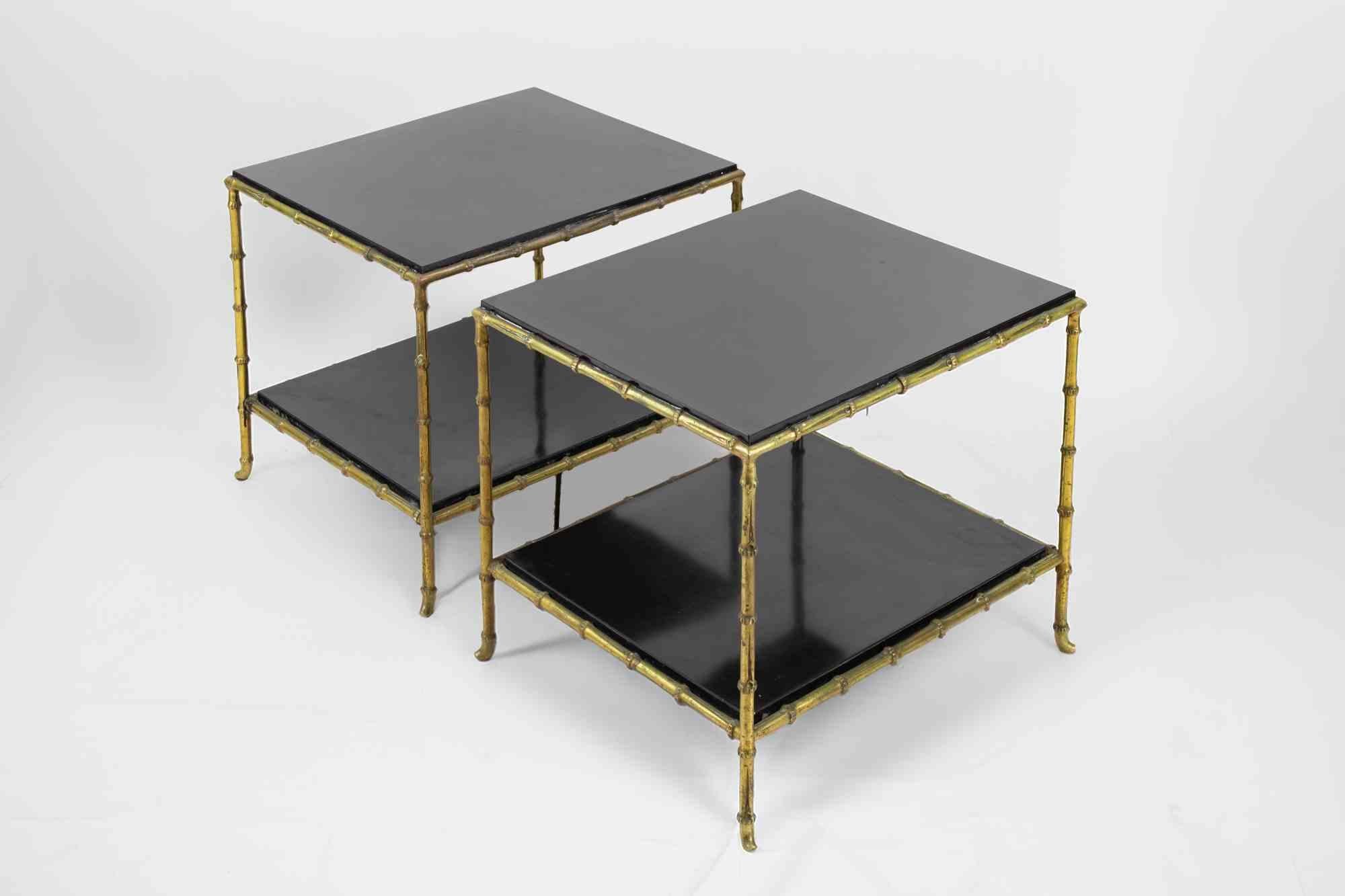 Bois Paire de  Tables basses du milieu du siècle, Italie, milieu du 20e siècle en vente