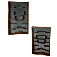 Pair of Midcentury Collectors Wall Shelves
