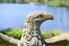 Pair of Midcentury Concrete Garden Eagles