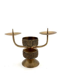 Paire de bougeoirs en cuivre du milieu du siècle dernier par Gyula Szabo, 1970