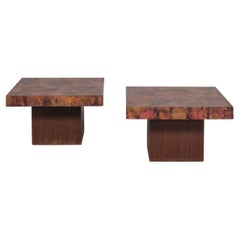 Pair of Mid-Century Copper Coffee or Side Tables by Bernard Rohne