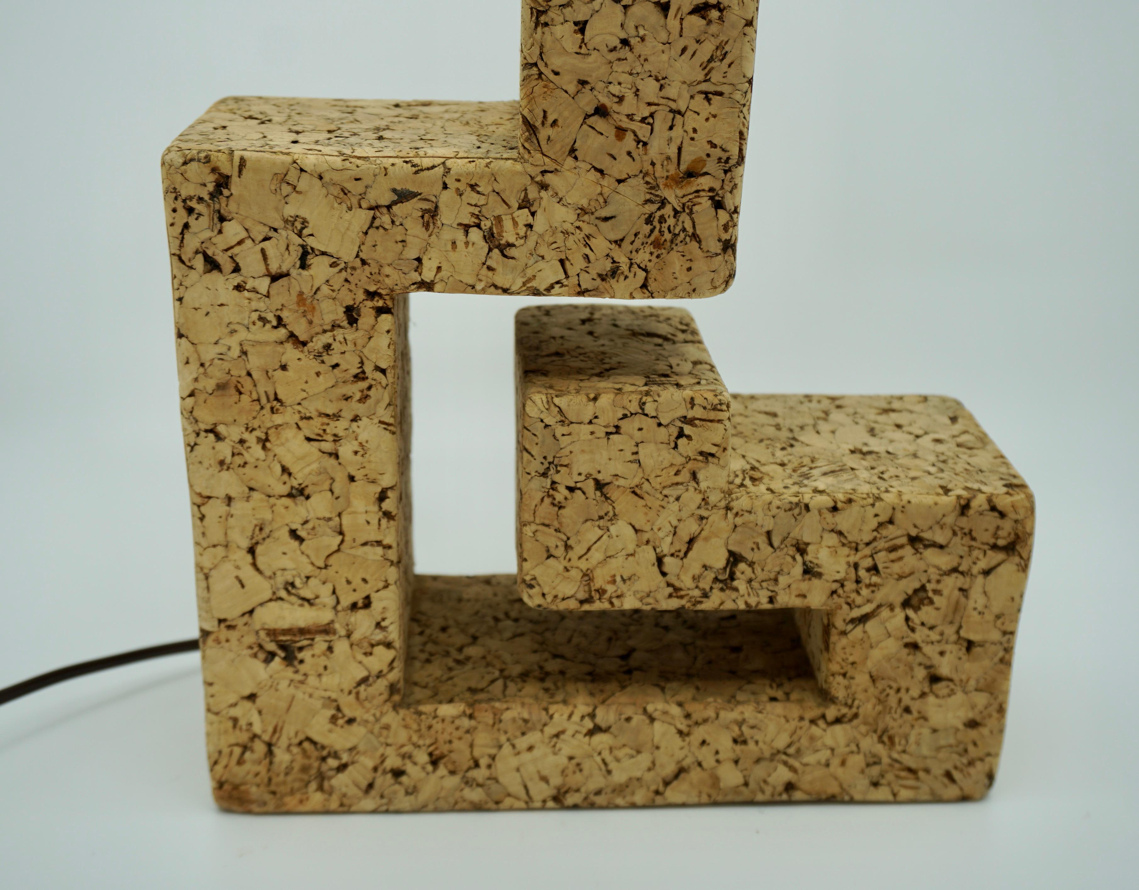 Pair of Mid-Century Cork and Table Lamps For Sale 6