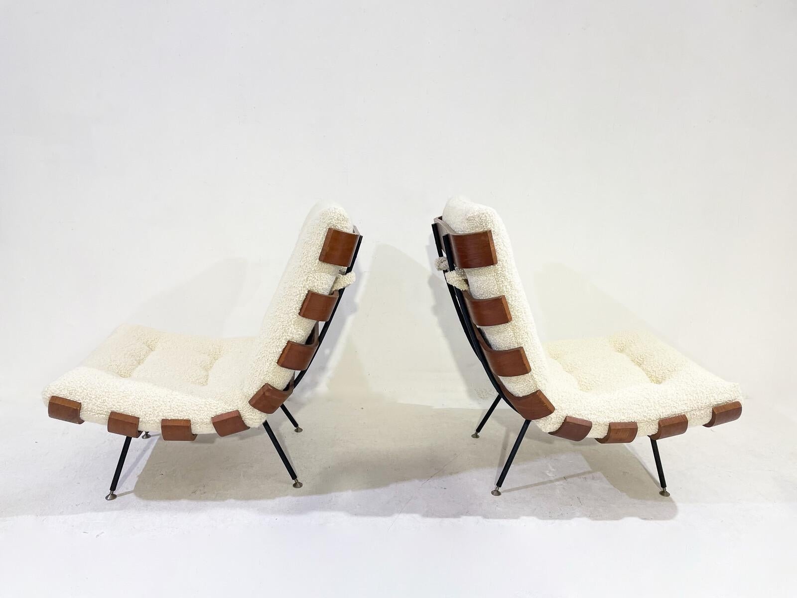 Pair of Mid-Century Modern Costela Lounge Chairs by Carlo Hauner and Martin Eisler