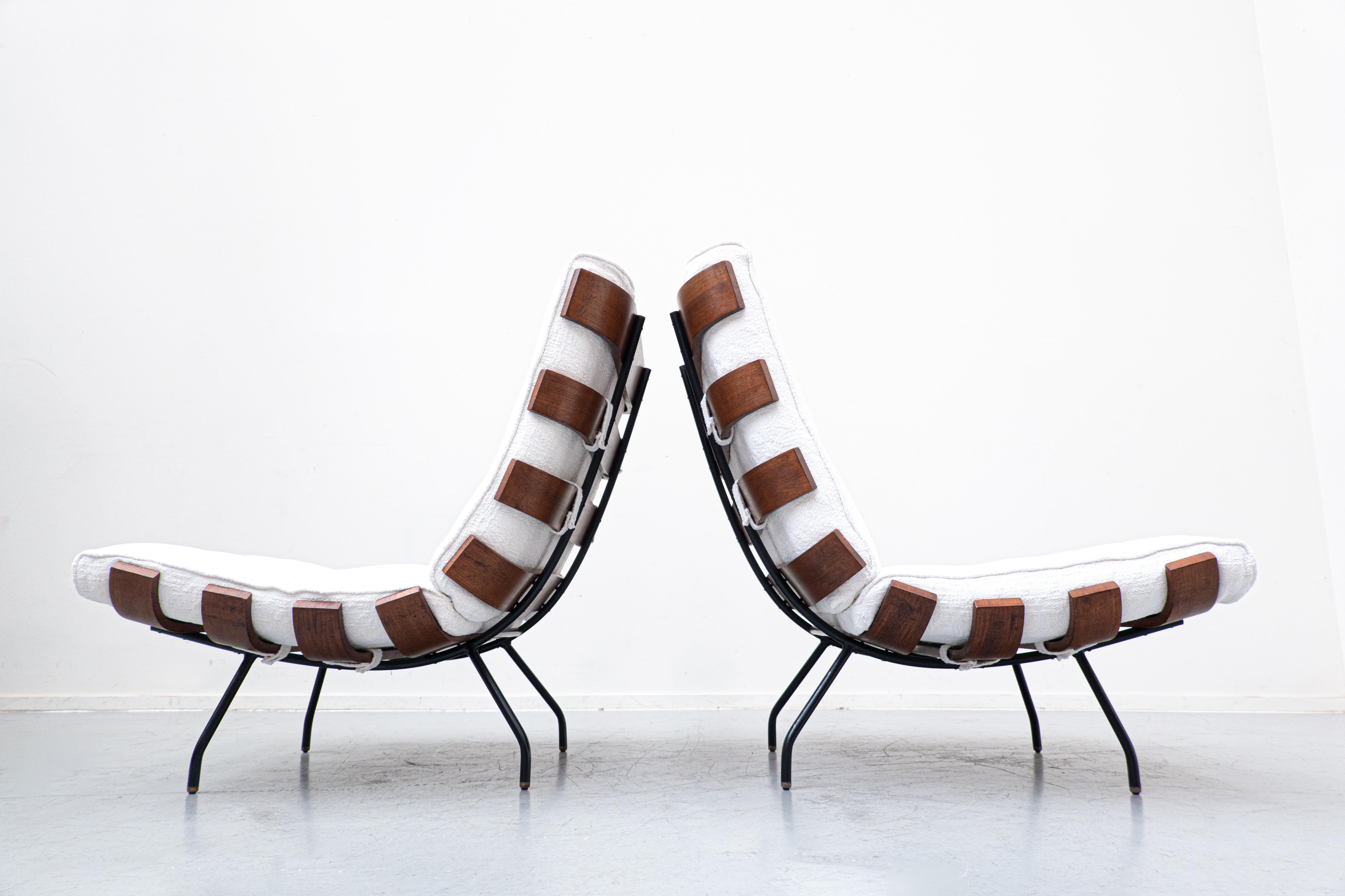 Mid-Century Modern Pair of Mid-Century Costela Lounge Chairs by Carlo Hauner and Martin Eisler