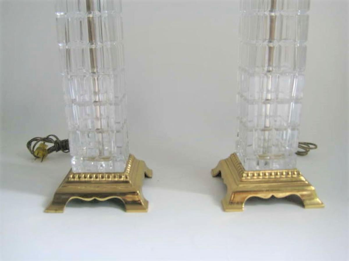 crystal and brass table lamps