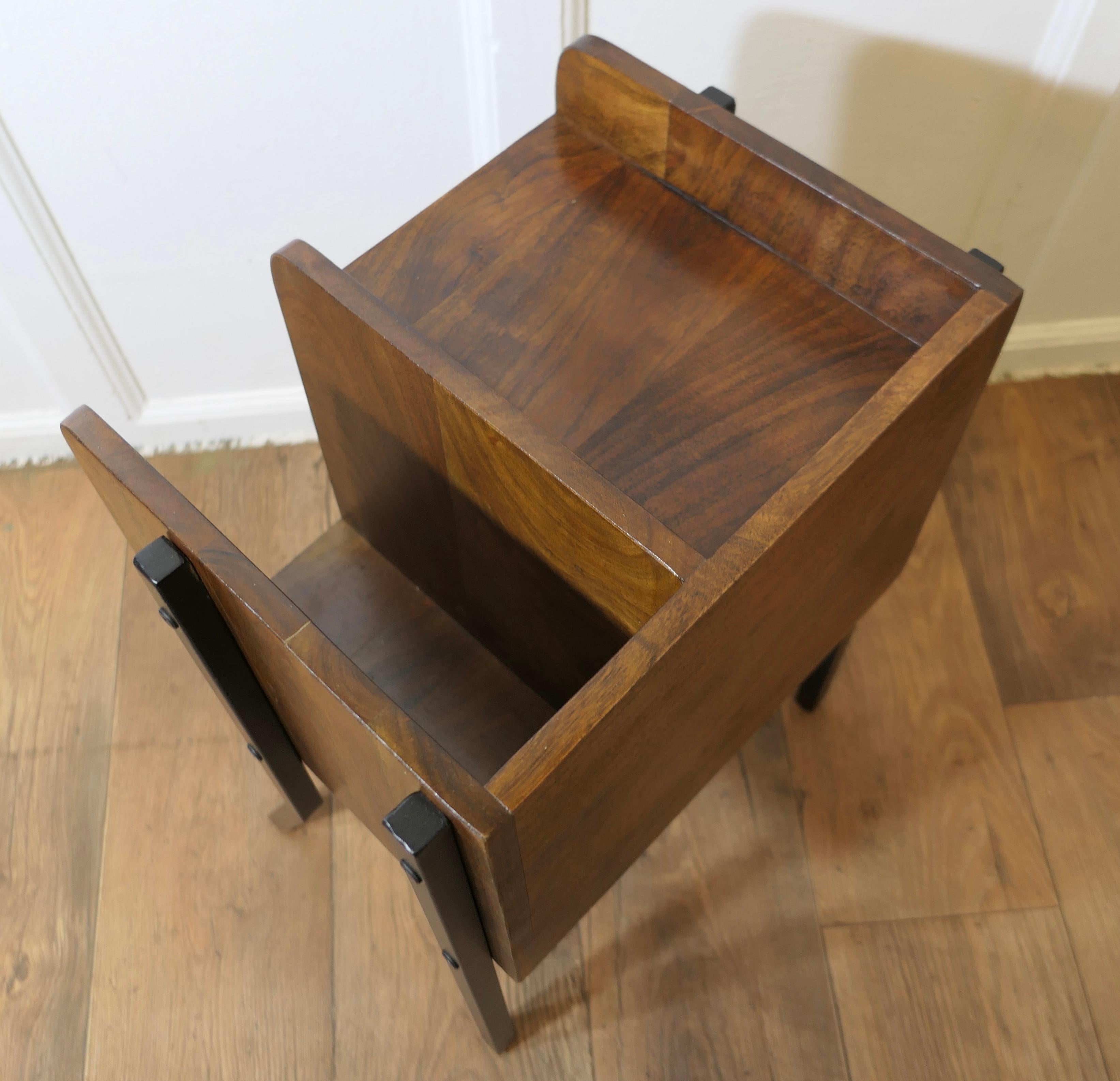 Walnut Pair of Mid Century Cube Bedside or Side Tables  A Very stylish pair