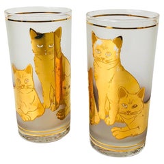 Vintage Pair of Mid Century Culver Cat Highball Tumblers