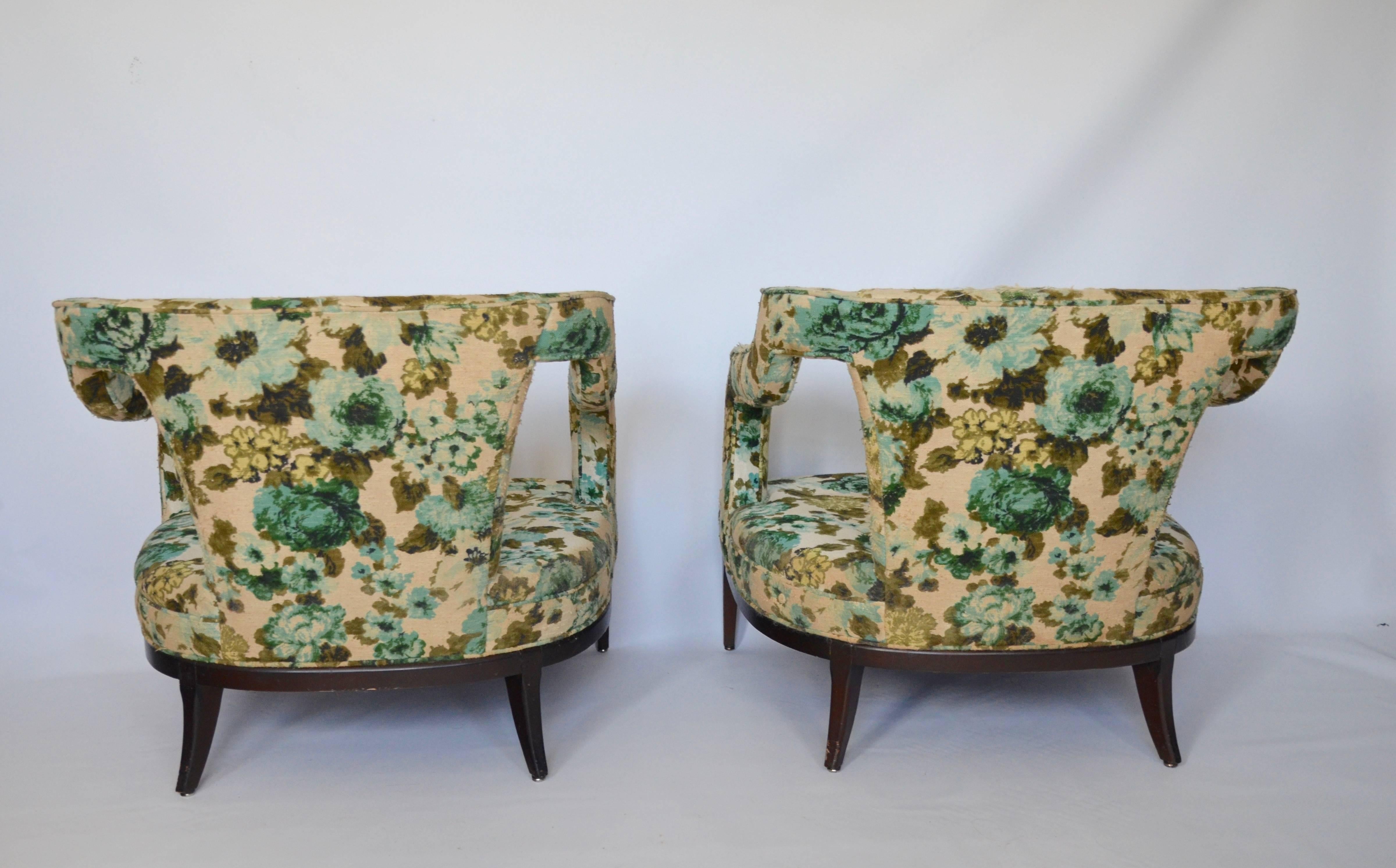 American Pair of Midcentury Curvilinear Lounge Chairs by Shaw For Sale