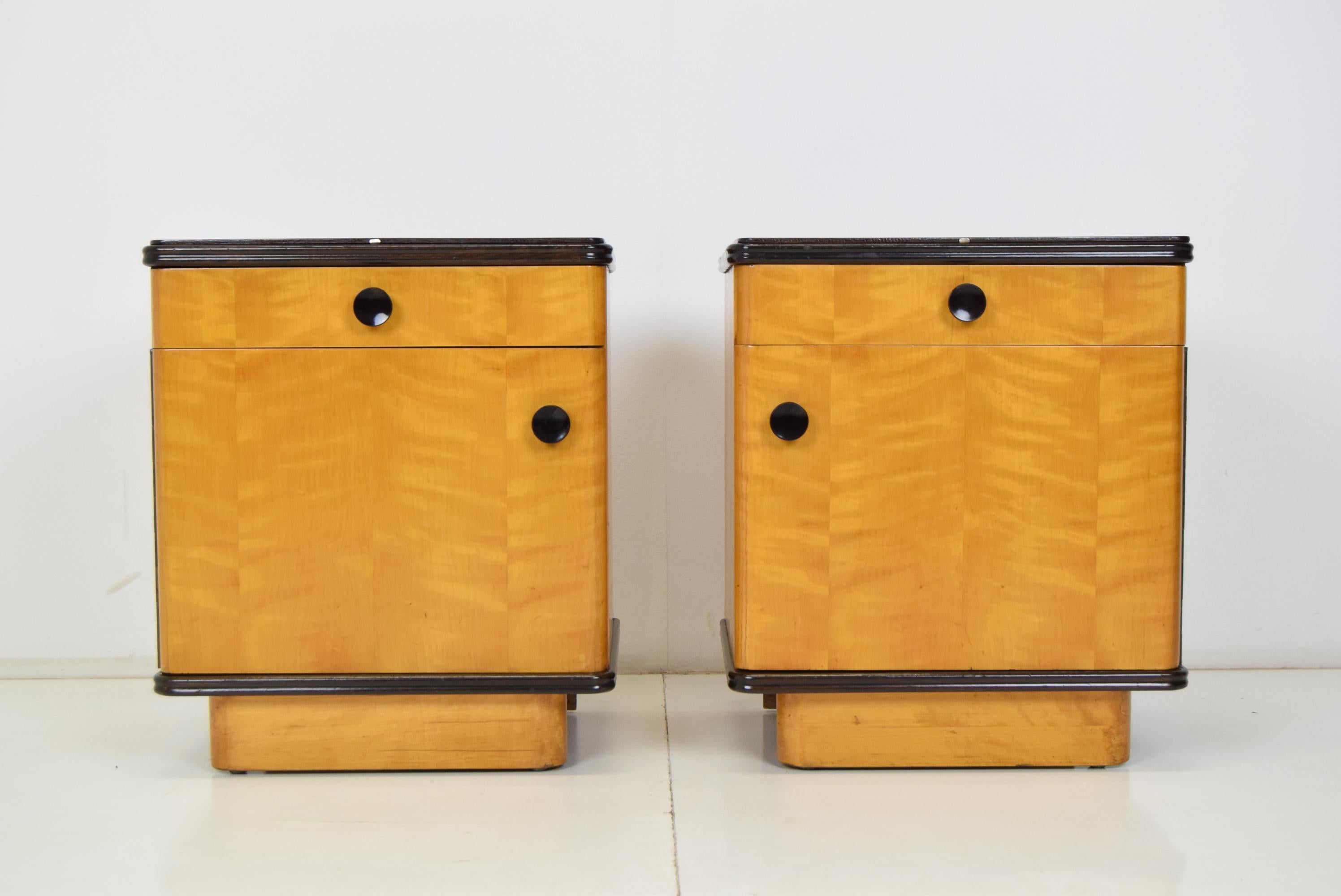 Mid-Century Modern Pair of Mid-Century Czechoslovakia Bedside Tables, 1960's For Sale