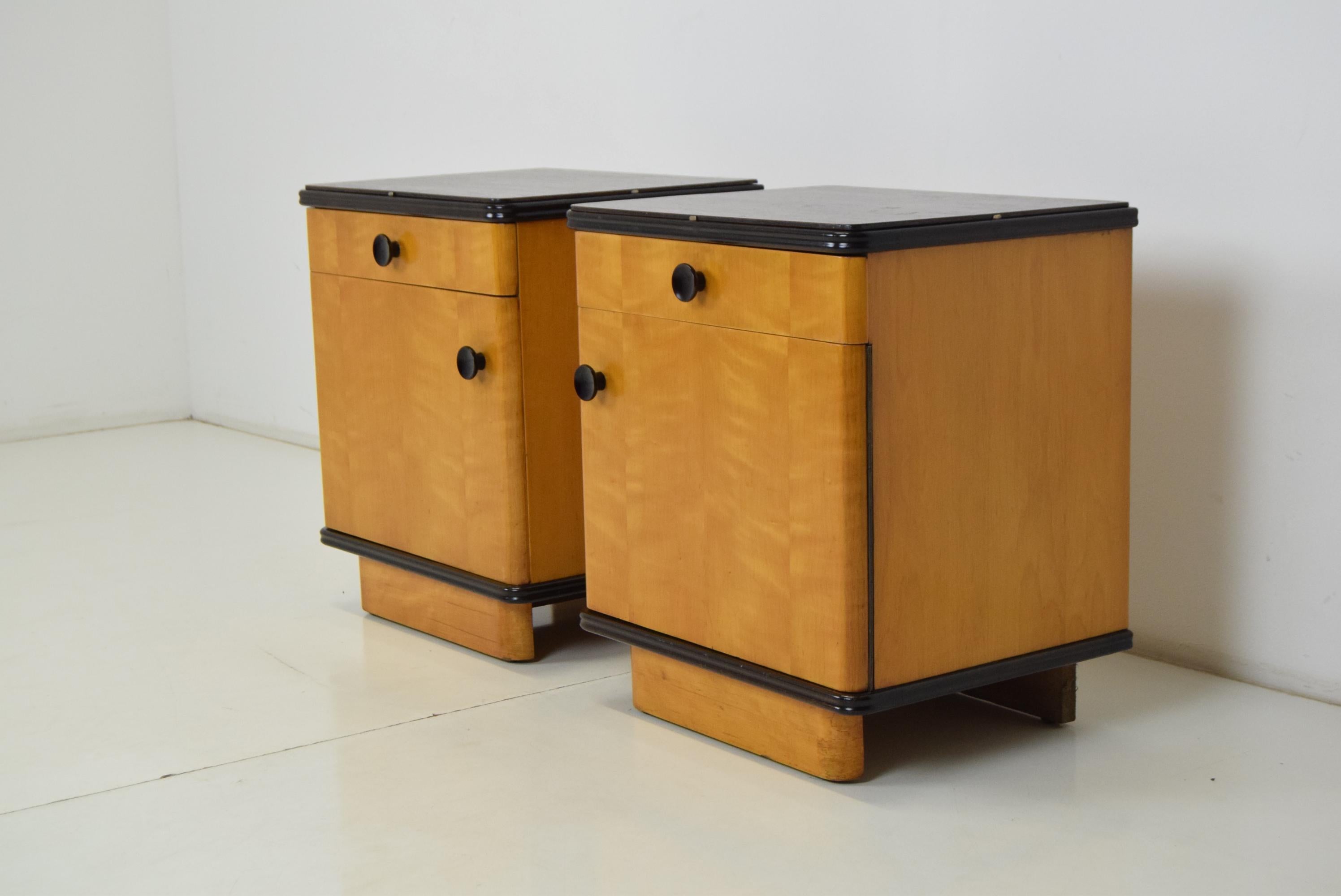 Mid-20th Century Pair of Mid-Century Czechoslovakia Bedside Tables, 1960's For Sale
