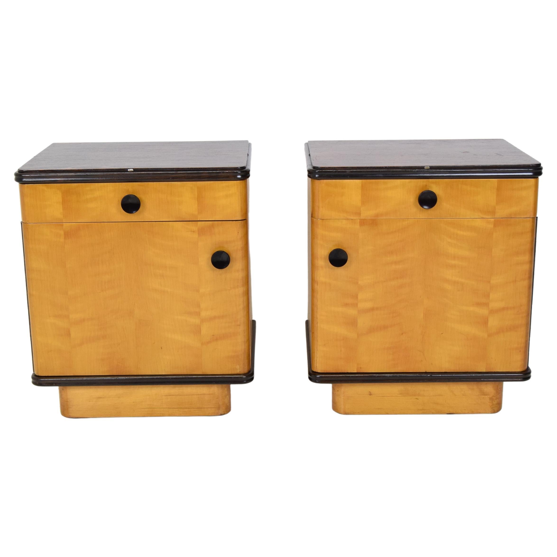 Pair of Mid-Century Czechoslovakia Bedside Tables, 1960's For Sale