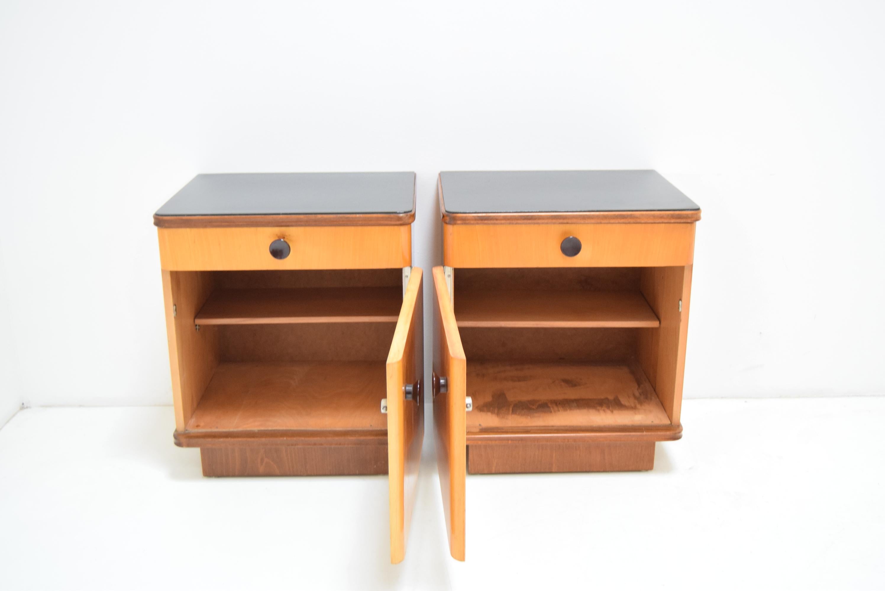 Mid-20th Century Pair of Midcentury Czechoslovakian Bedside Tables, 1960s