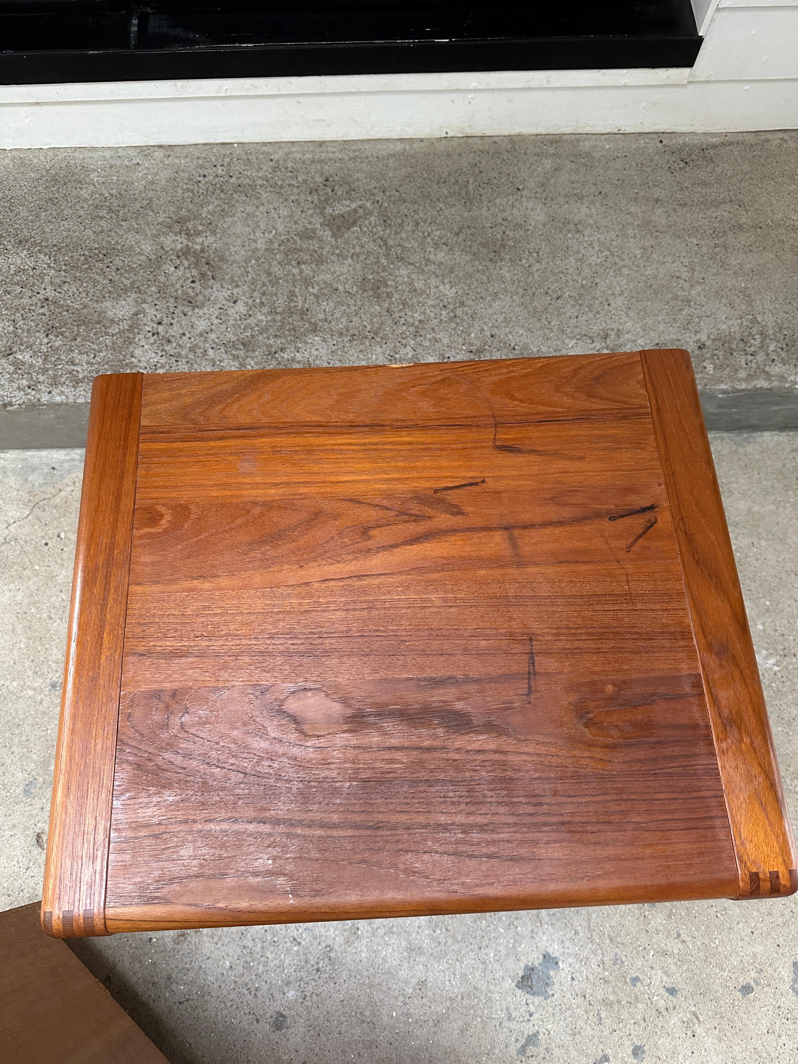 Brass Pair of Mid Century D-Scan Captain Line teak nightstands For Sale