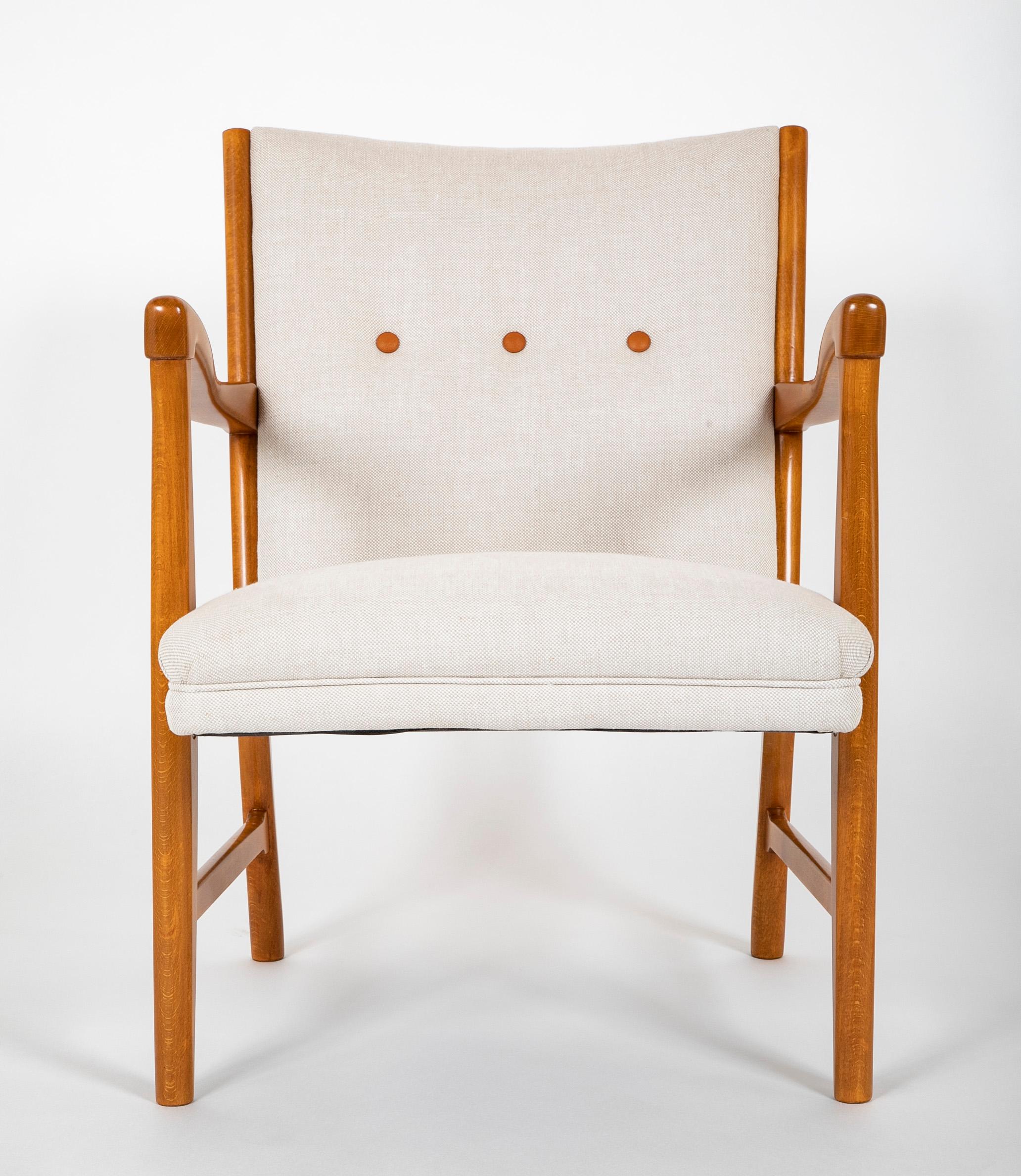 Mid-Century Modern Pair of Mid-Century Danish Beechwood Easy Chairs For Sale