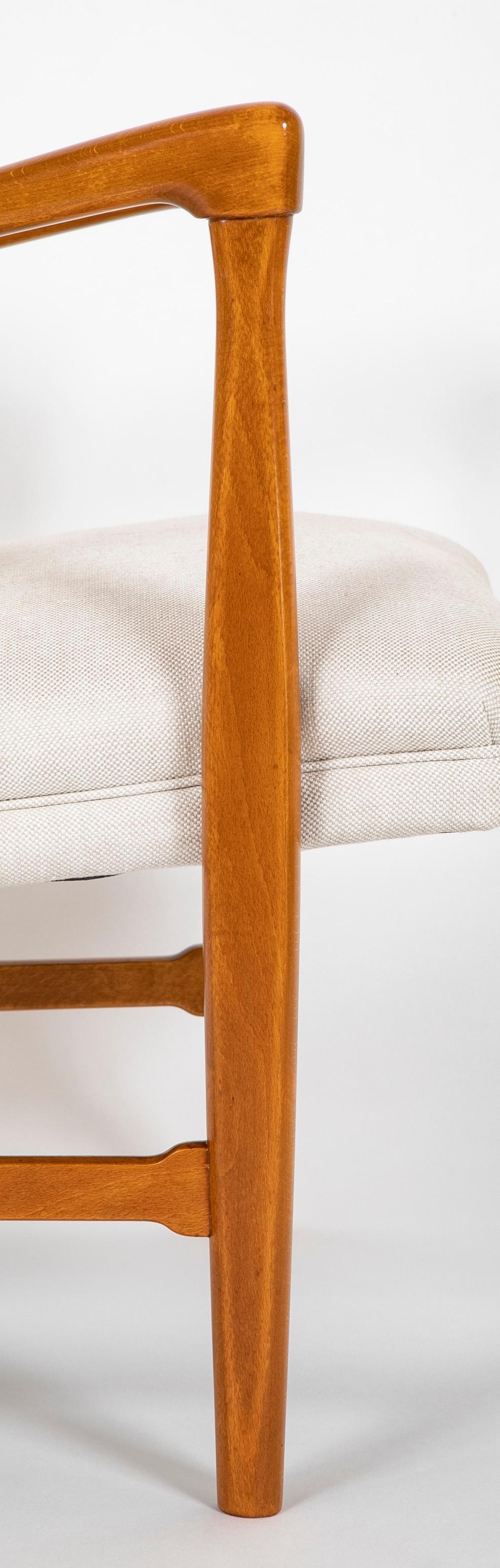 20th Century Pair of Mid-Century Danish Beechwood Easy Chairs For Sale