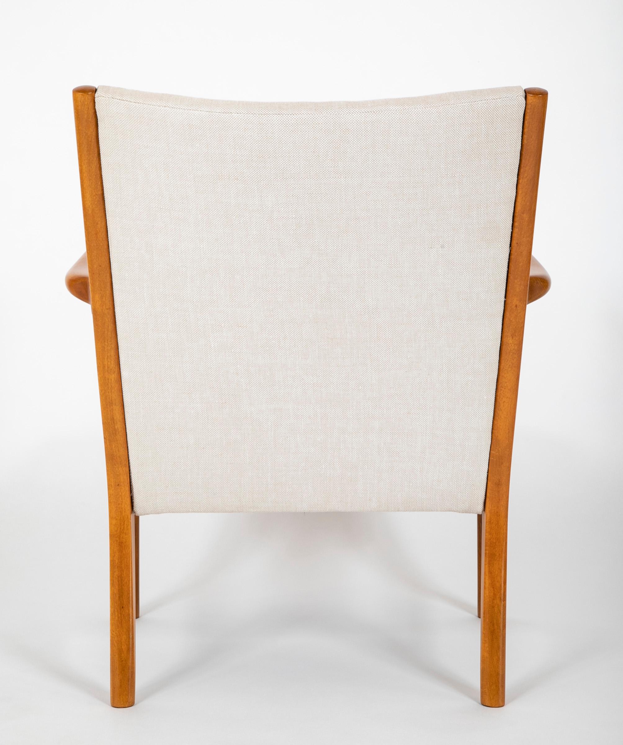 Pair of Mid-Century Danish Beechwood Easy Chairs For Sale 2
