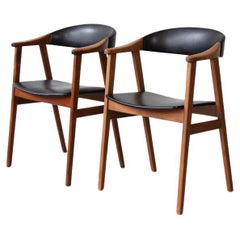 Retro Pair of Mid Century, Danish Carver Chairs