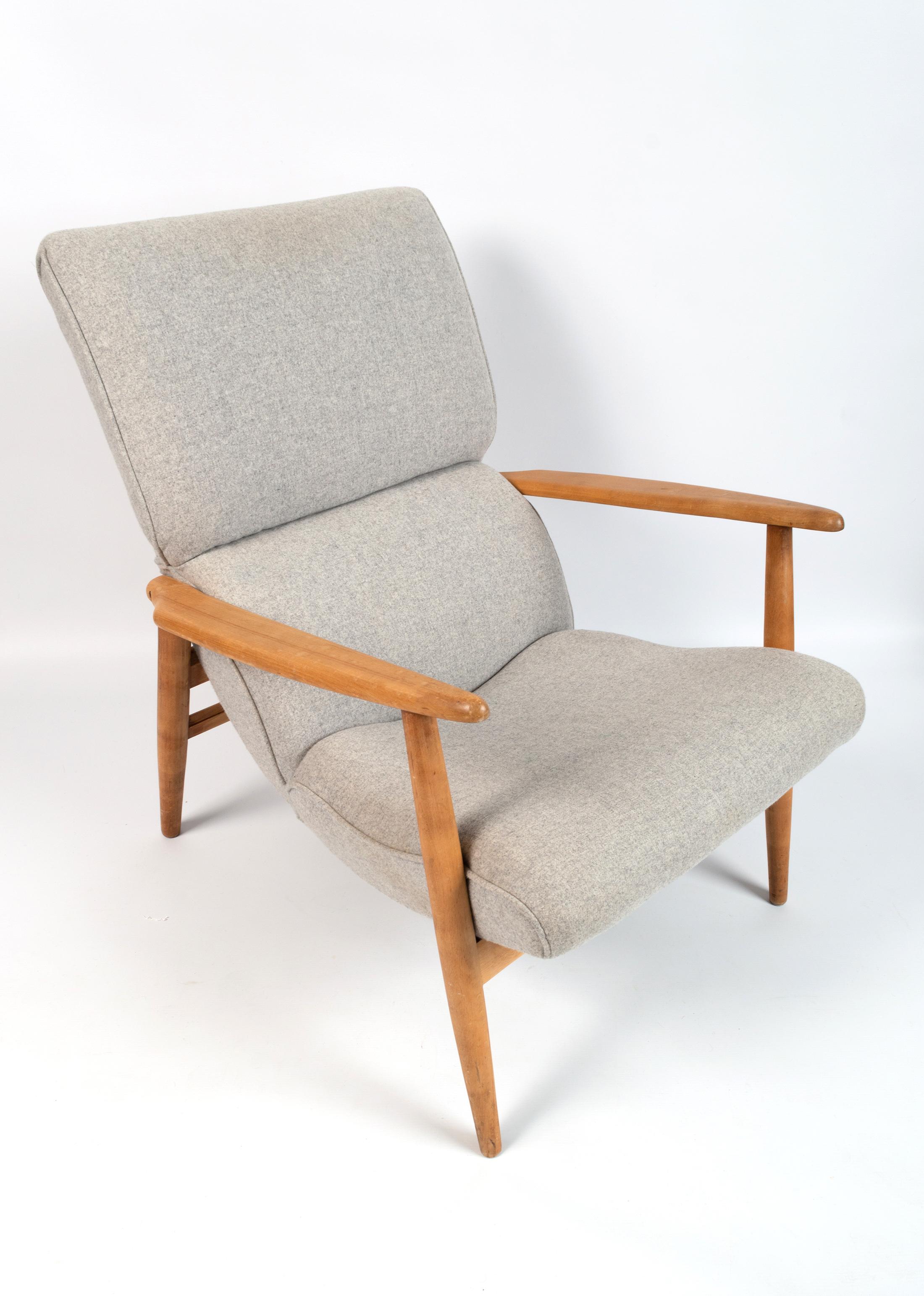 20th Century Pair of Mid-Century Danish Lounge Chairs Armchairs Denmark, C.1950 For Sale