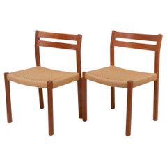 Pair of Mid Century Danish Modern Dining Chairs by Jorgen Moller for  J.L.Moller