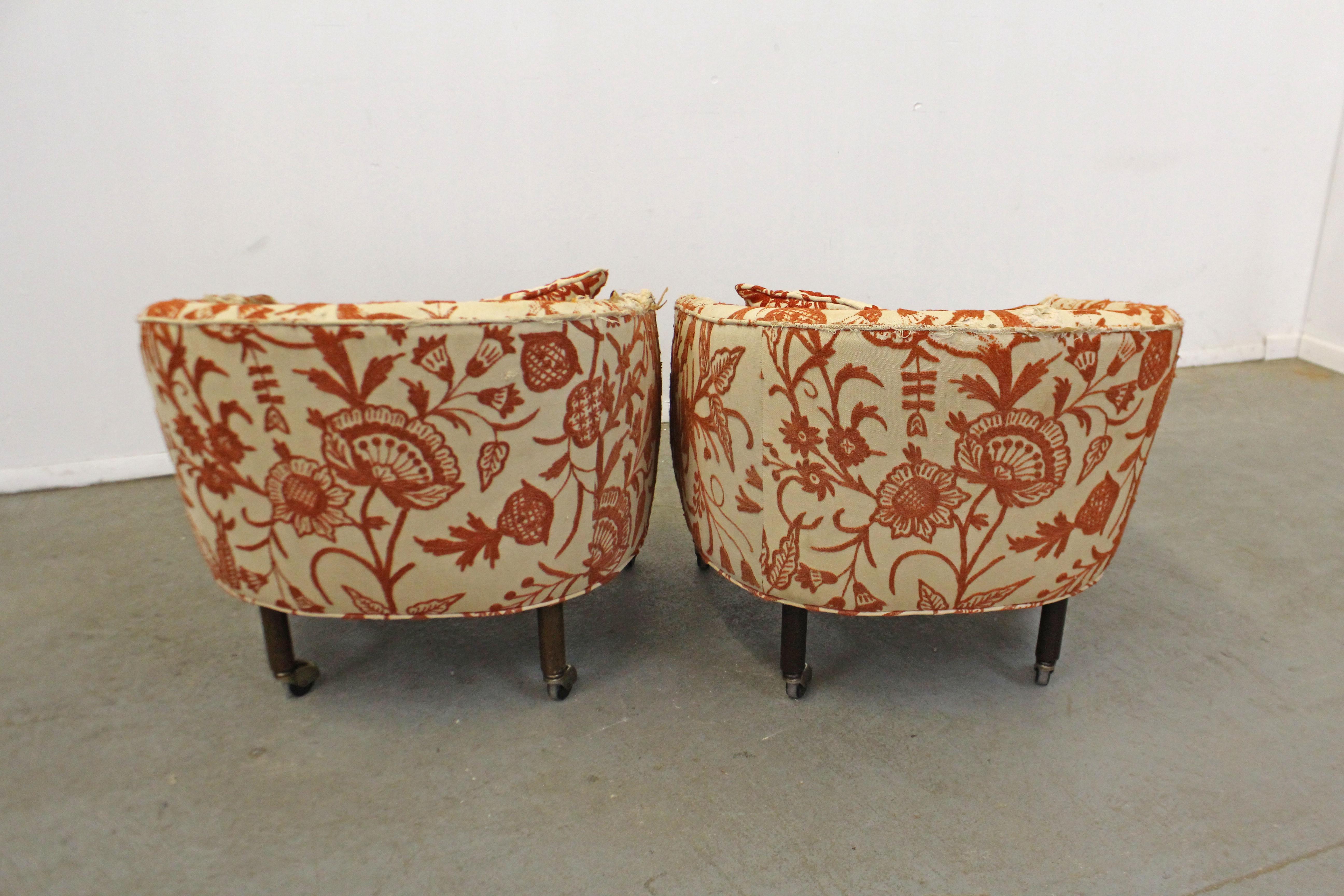 20th Century Pair of Midcentury Danish Modern Harvey Probber Barrel Back Lounge Chairs