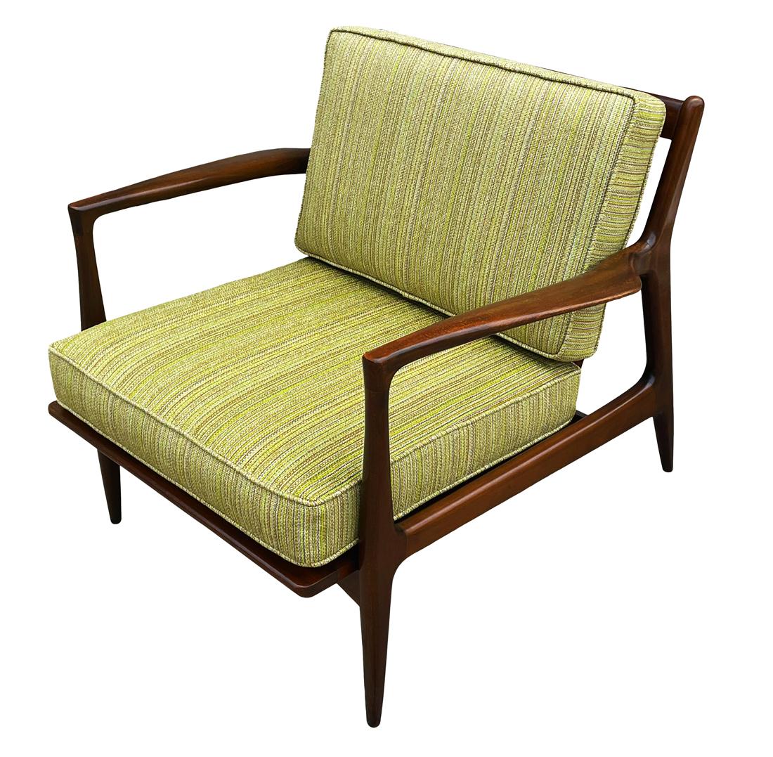 Pair of Mid Century Danish Modern IB Kofod-Larsen Lounge Chairs in Walnut 5