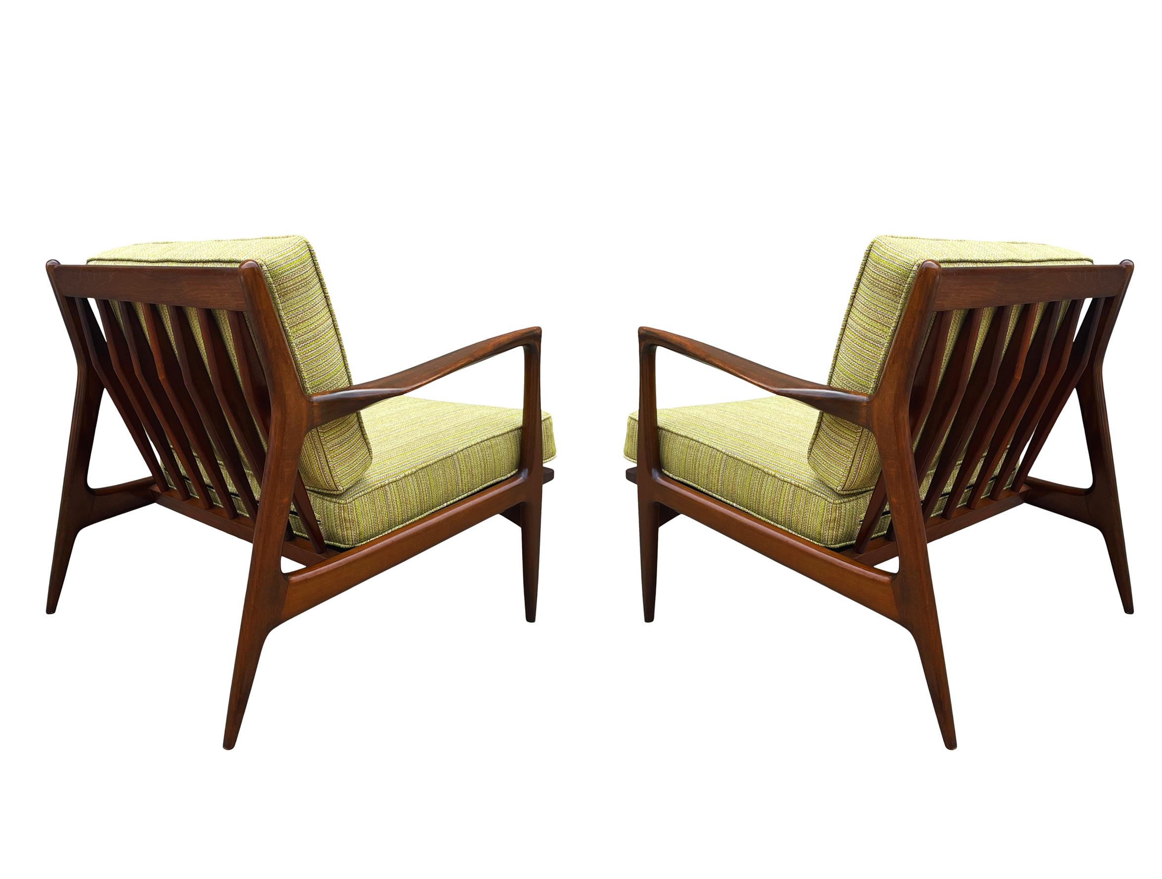 Pair of Mid Century Danish Modern IB Kofod-Larsen Lounge Chairs in Walnut 1