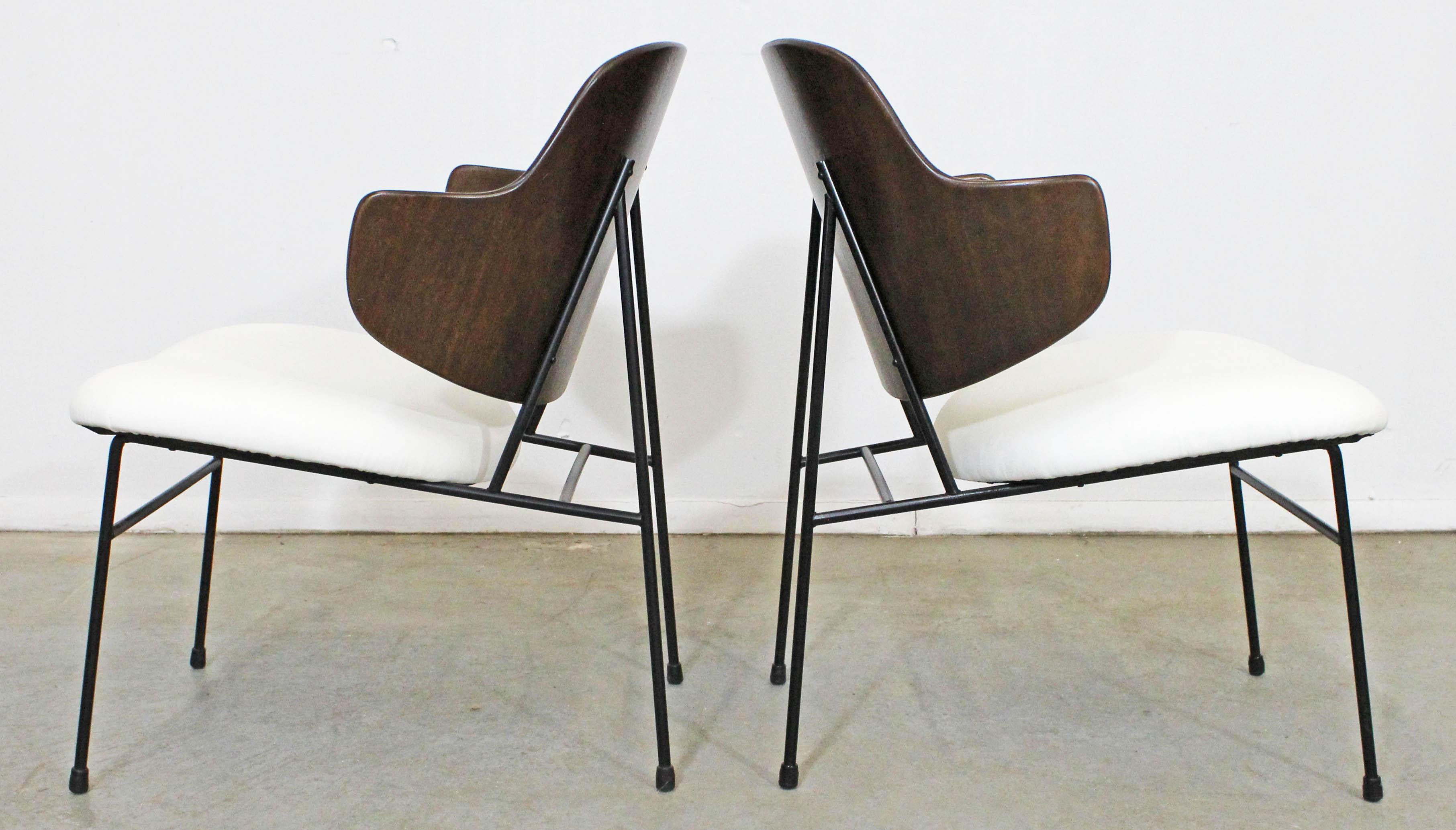 Pair of Midcentury Danish Modern IB Kofod Larsen Selig Penguin Chairs In Good Condition For Sale In Wilmington, DE