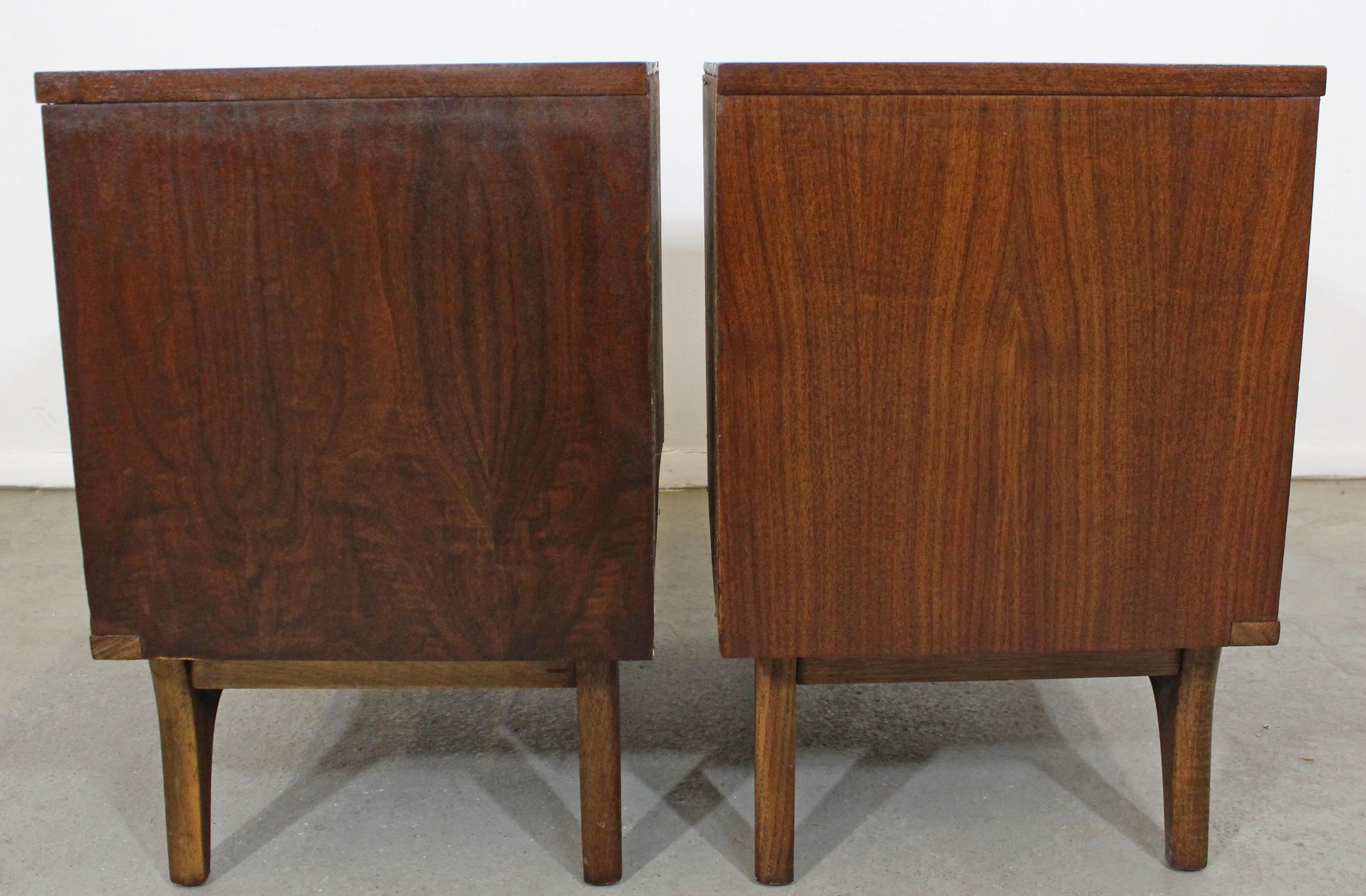 American Pair of Midcentury Danish Modern Kent Coffey 'Insignia' Walnut Nightstands