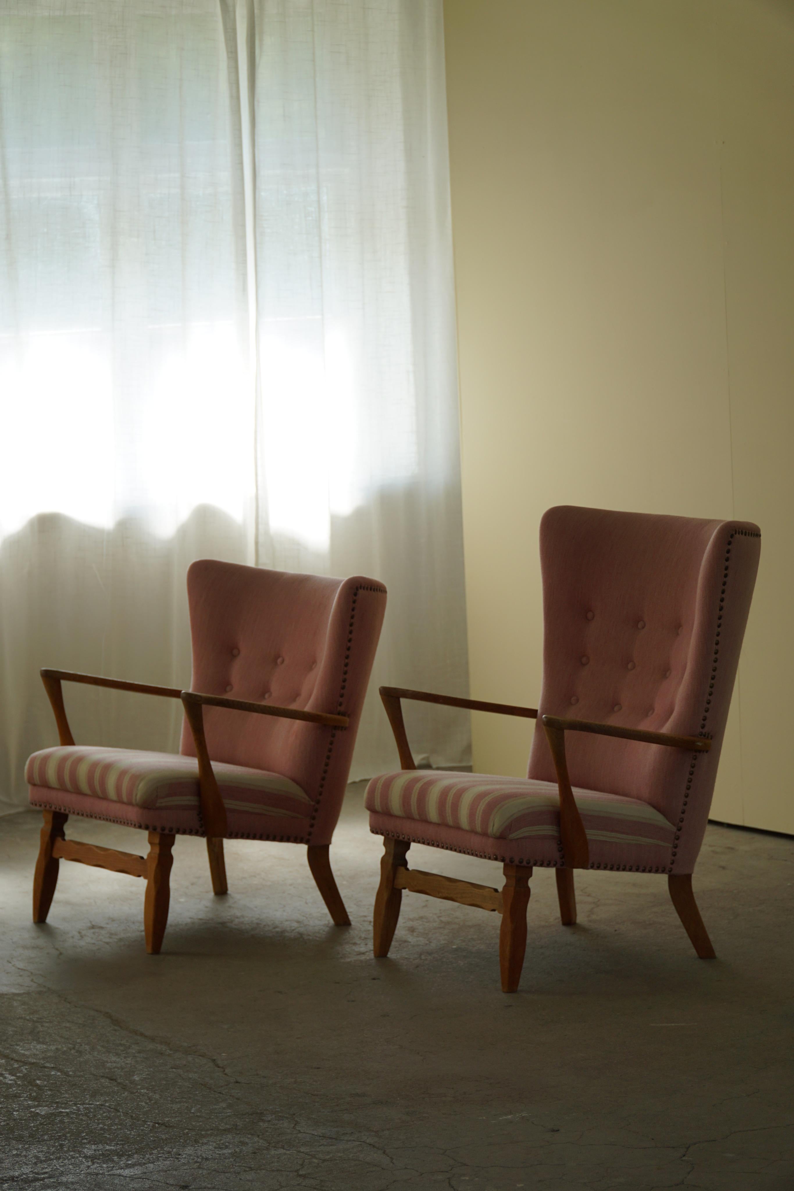 20th Century Pair of Midcentury Danish Modern Lounge Chair in Oak, Viggo Boesen, 1960s For Sale