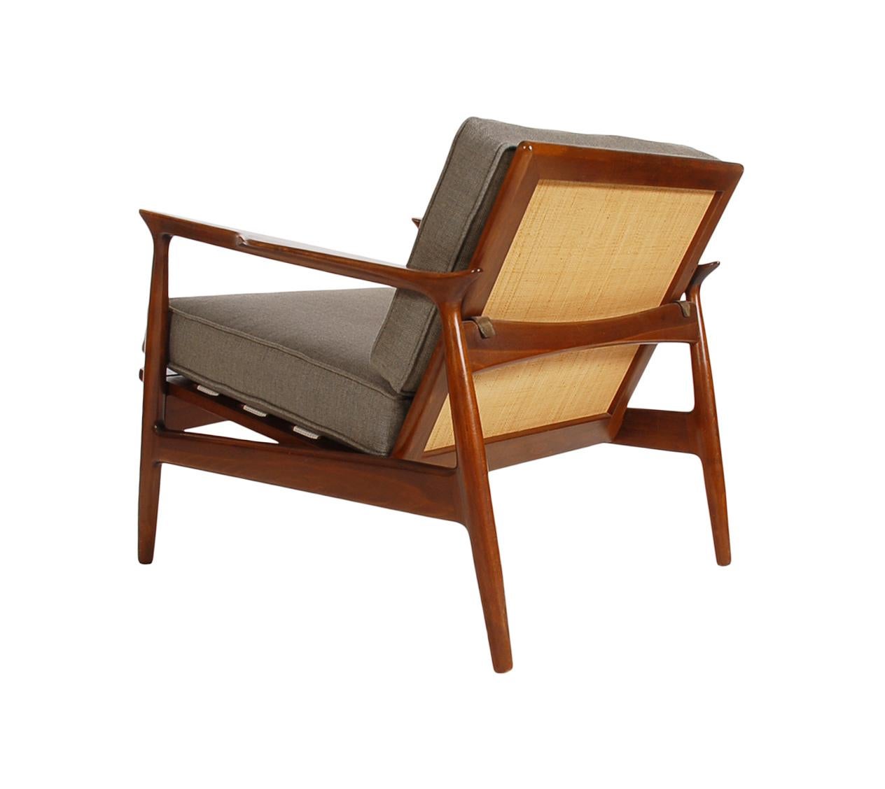 Scandinavian Modern Pair of Mid Century Danish Modern Lounge Chairs by IB Kofod Larsen in Walnut 