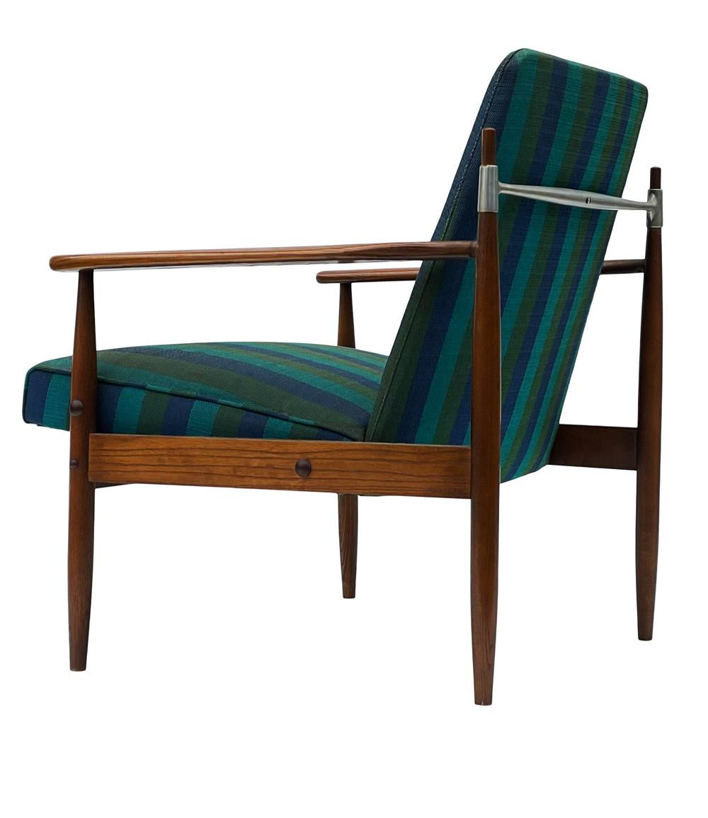American Pair of Mid Century Danish Modern Lounge Chairs in Walnut in Style of Finn Juhl