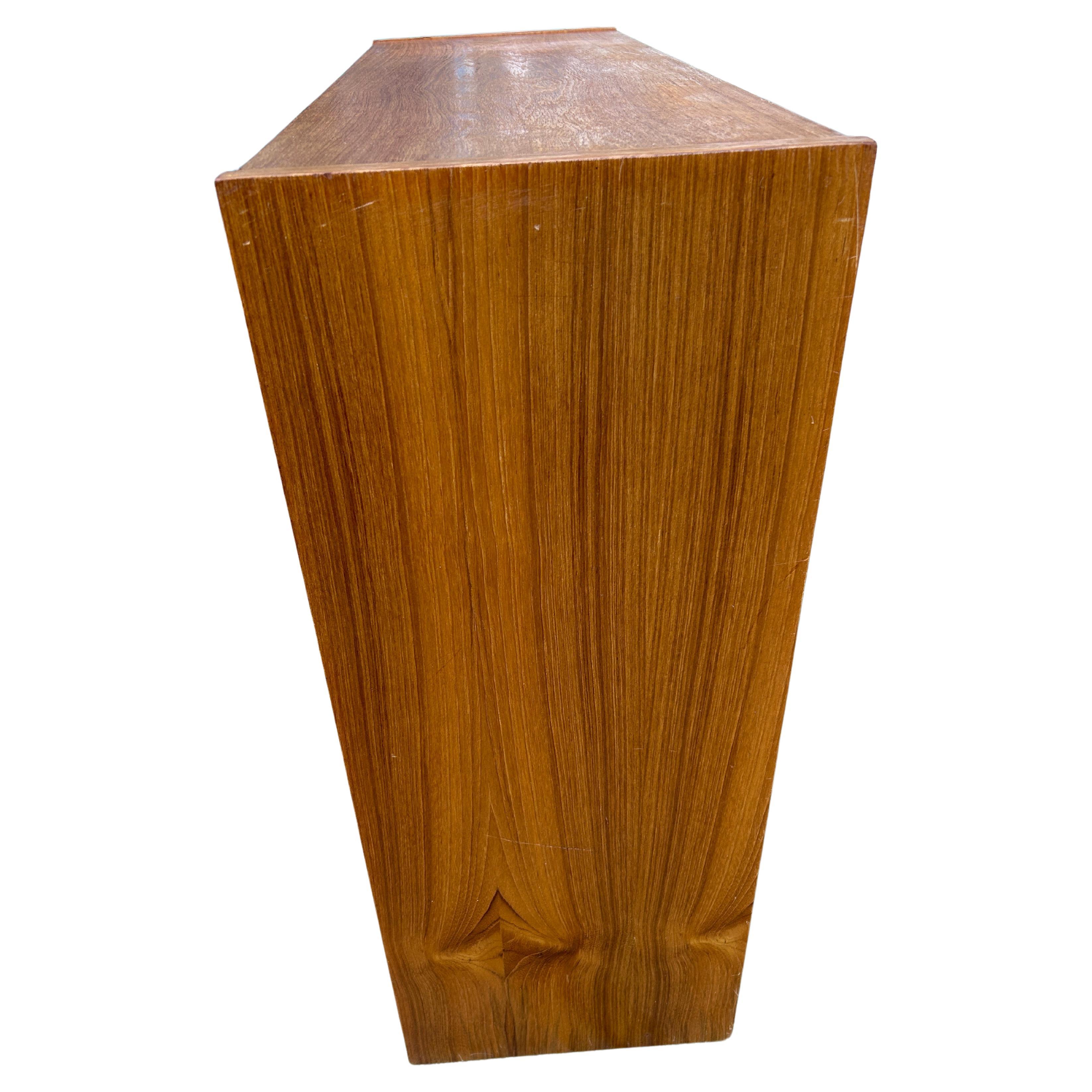 Pair of mid century danish modern teak bookcases. Each unit has 1 adjustable shelf in the middle. Nice medium brown teak finish. Good vintage condition. Made in Denmark. Located in Brooklyn NYC.

Sold as a pair

Each unit measures 36” W x 12” D