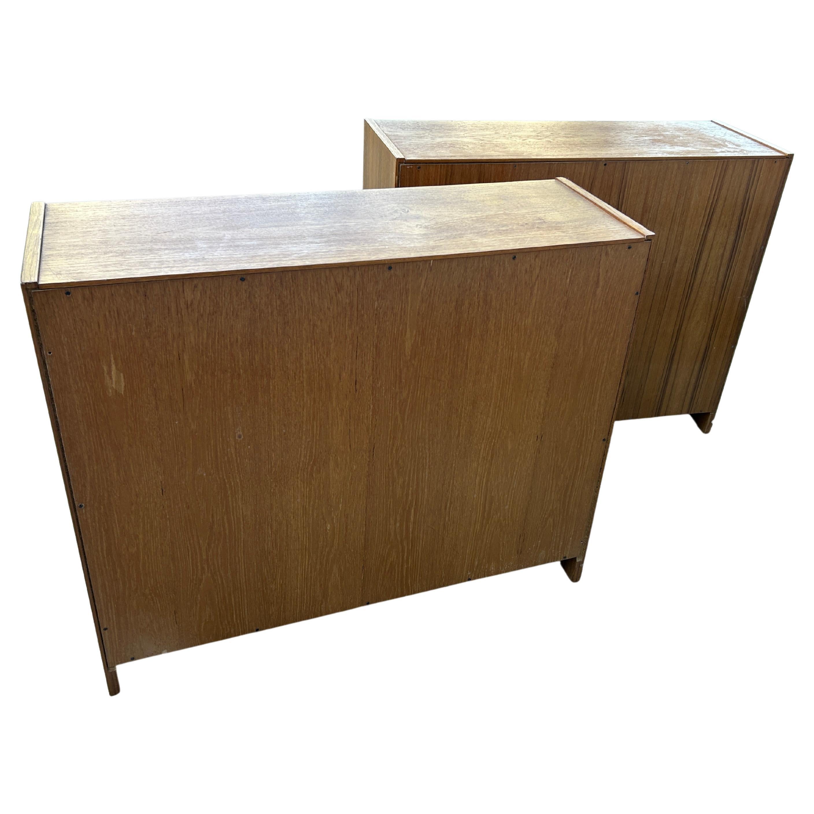 Woodwork Pair of Mid Century Danish Modern Low Teak Bookcases