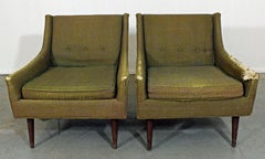 Pair of Midcentury Danish Modern Milo Baughman Selig of Monroe Club Chairs