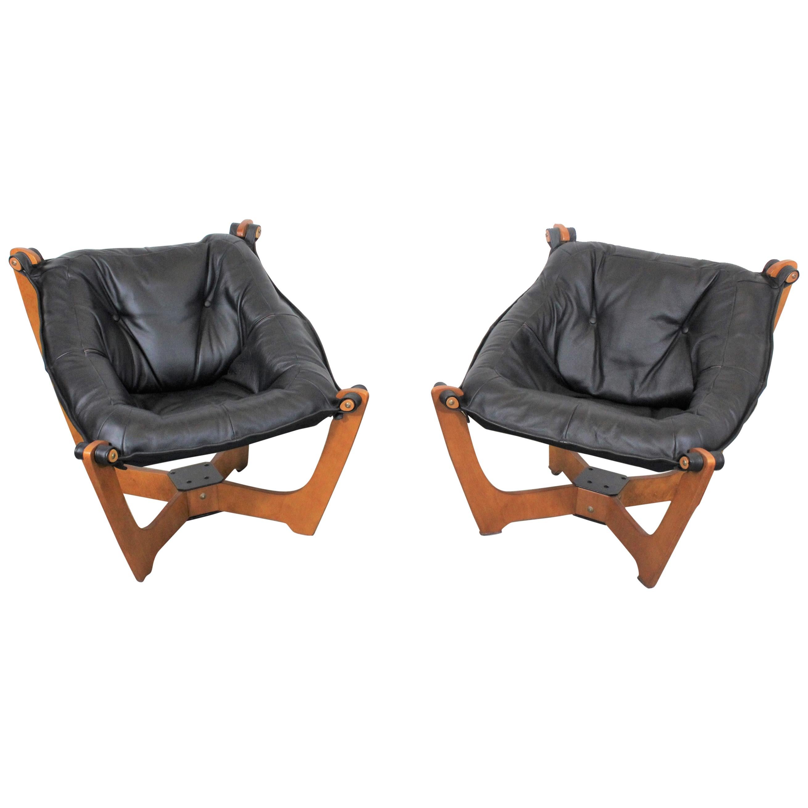 Pair of Midcentury Danish Modern Odd Knutsen Lounge Chairs