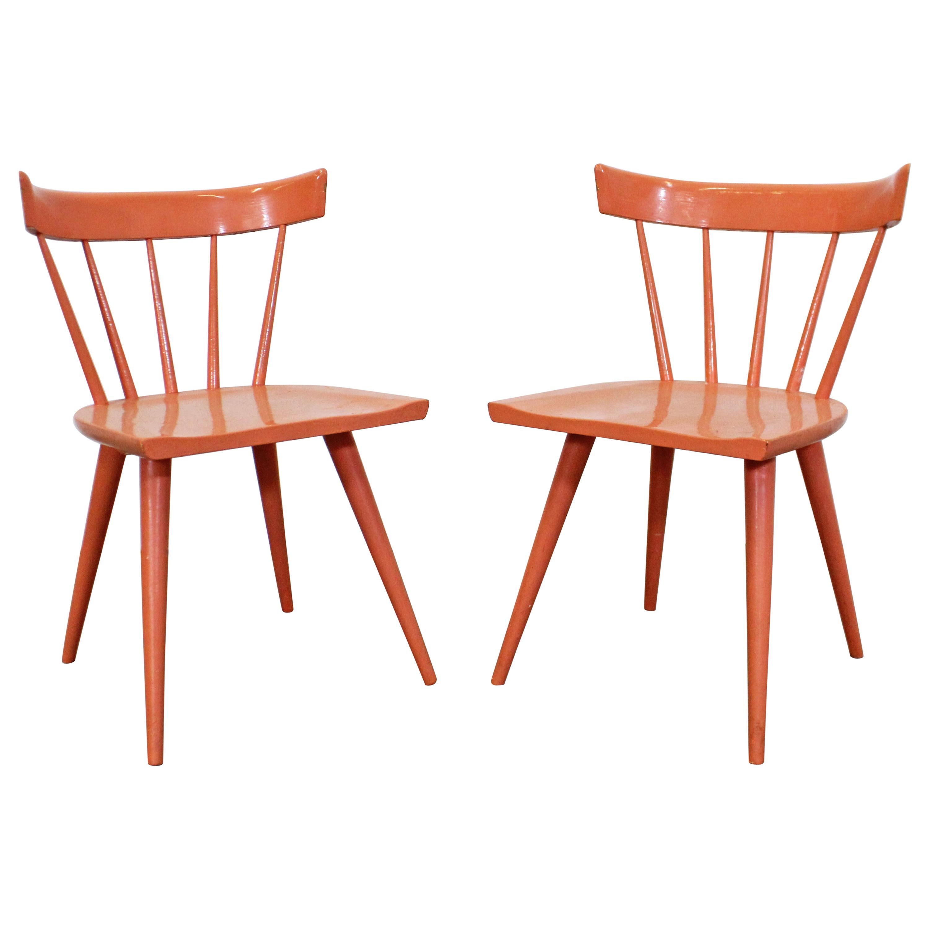 Pair of Midcentury Danish Modern Paul McCobb Spindle Back Side Dining Chairs