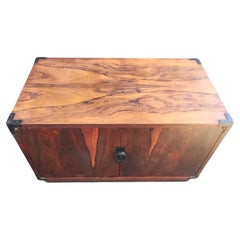 Pair of Mid Century Danish Modern Rosewood Campaign Style Night Stands