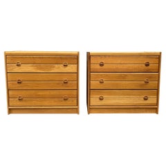 Paar Mid-Century Danish Modern massive Eiche 3 Schubladen Kommoden Dänemark
