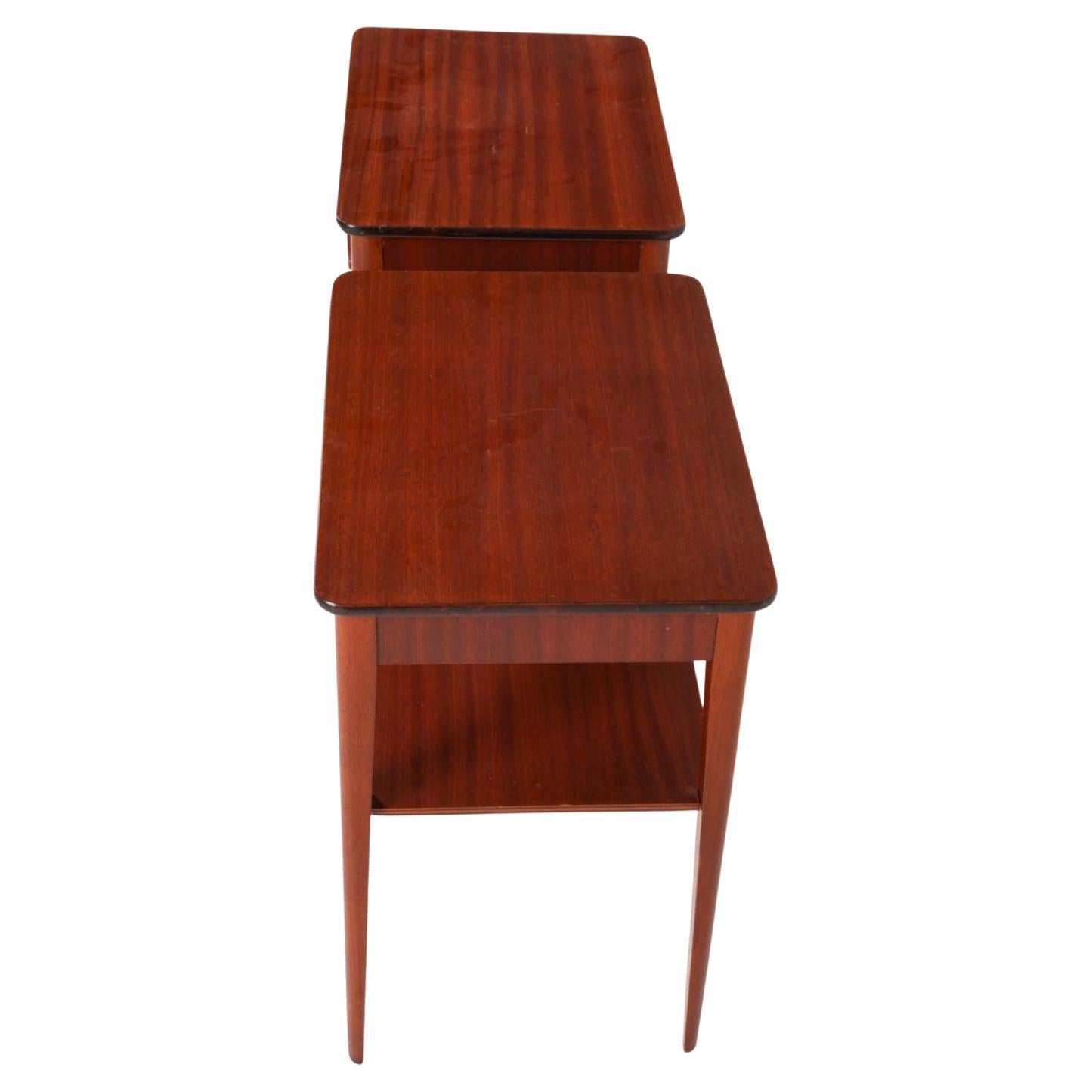 Scandinavian Modern Pair of mid century danish modern teak nightstands with single drawer For Sale