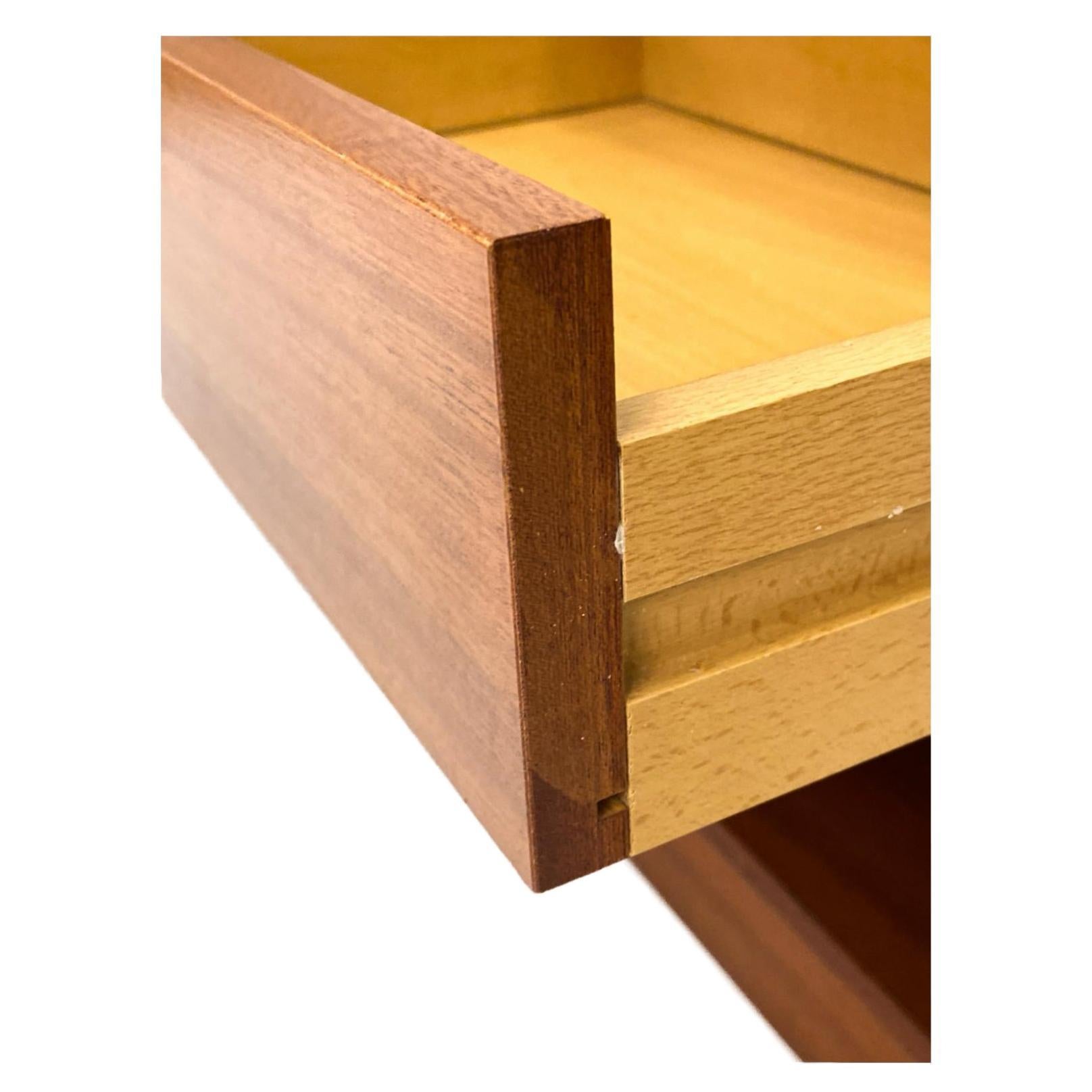 Mid-Century Modern Pair of petite Mid-Century Danish Modern teak Single Drawer Nightstands Denmark