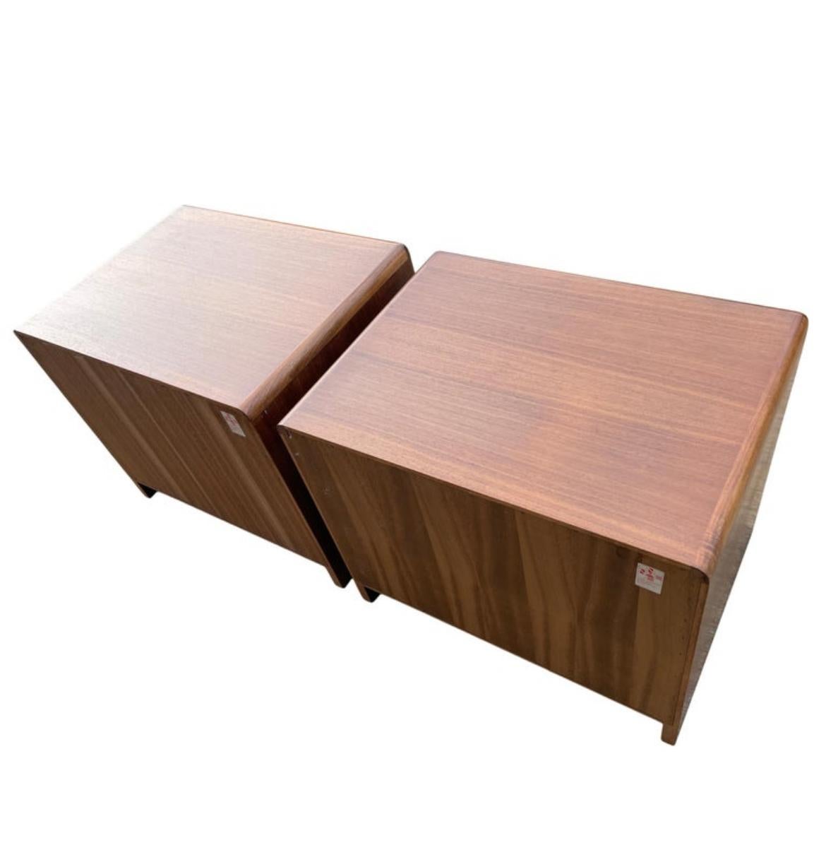 Pair of Mid-Century Danish Modern Teak Single Drawer Nightstands Denmark In Good Condition In BROOKLYN, NY
