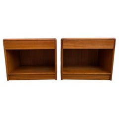 Pair of Mid-Century Danish Modern Teak Single Drawer Nightstands Denmark