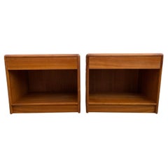 Pair of Mid-Century Danish Modern Teak Single Drawer Nightstands Denmark