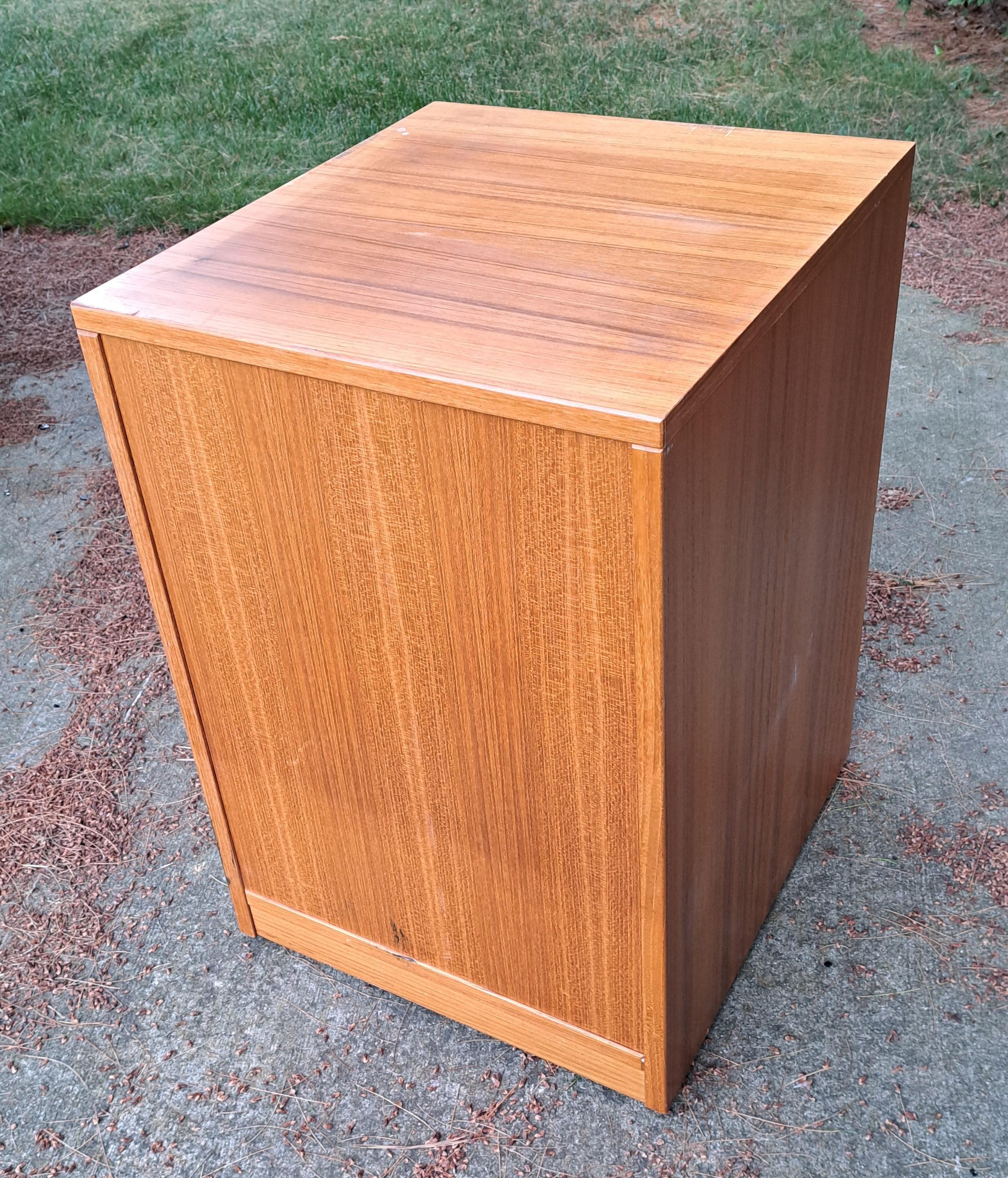 20th Century Pair of Mid Century Danish Modern Teak Three Drawer File Cabinets